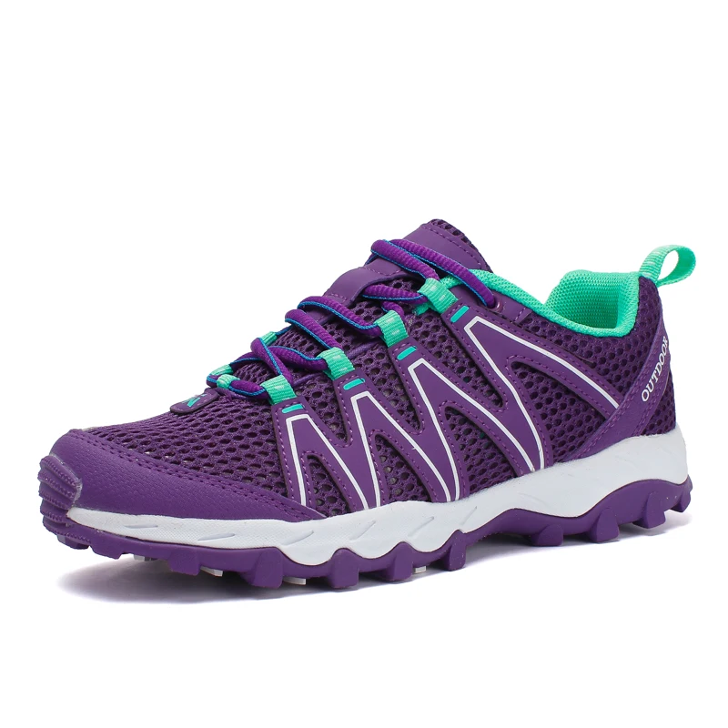 

Summer Outdoor Women Hiking Shoes Breathable Mesh Ladies Climbing Trekking Shoes Purple Women Tactical Hiking Shoes Plus Size