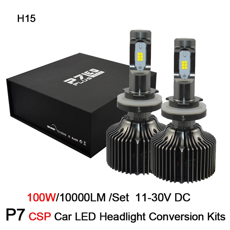 

2017 New Arrival Car H15 100W led Headlight bulbs 6000K Super Bright White H15 LED Conversion Kit Replacement Bulb For Headlight