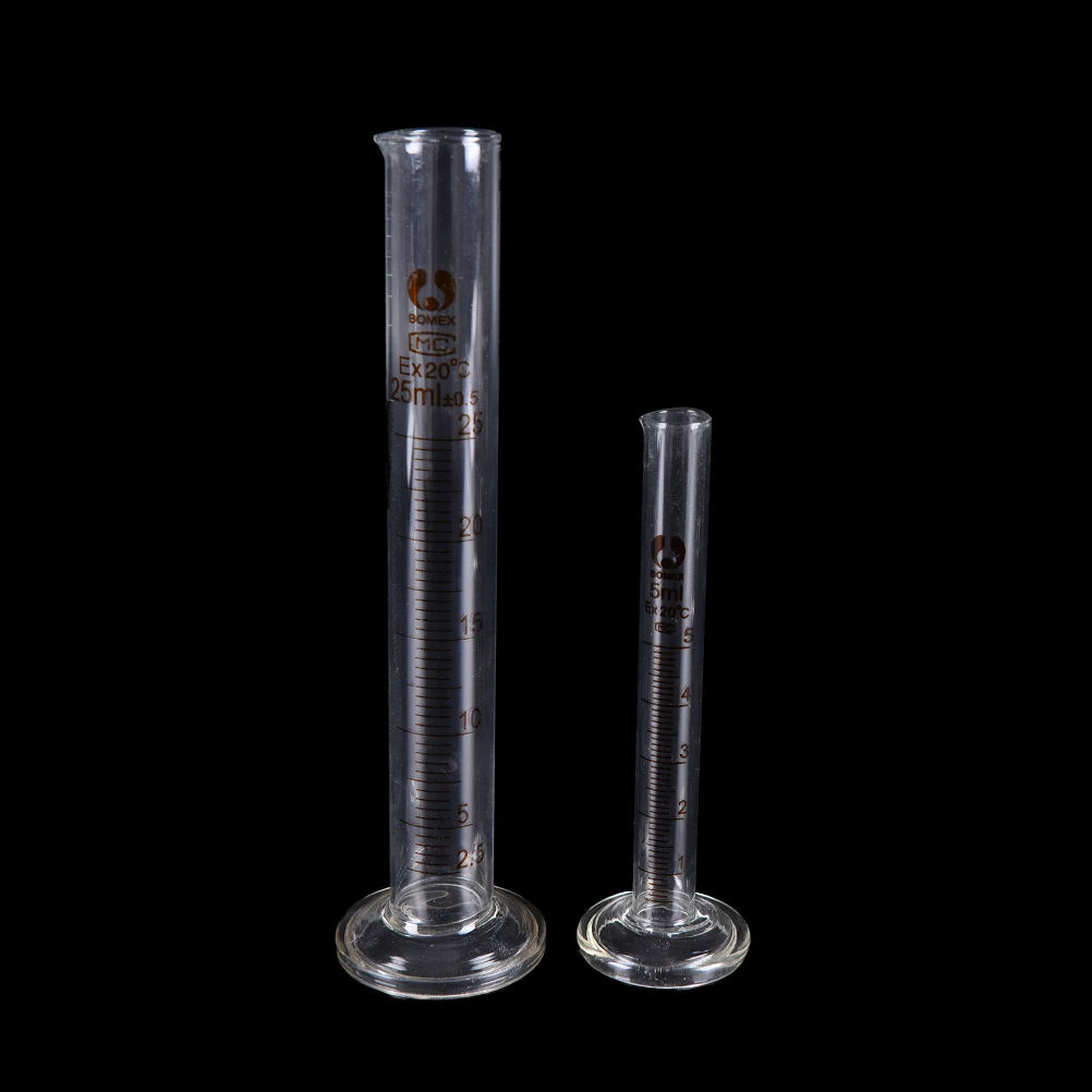New 5ml Graduated Glass Measuring Cylinder Chemistry Laboratory Measure