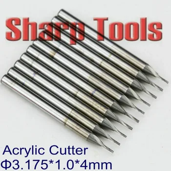 

3.175x1.0x4mm Single Flute CNC Mill Cutter Acrylic Bit, Imported Tungsten Carbide Router Bits Wood Cutter Milling Grooving Tools