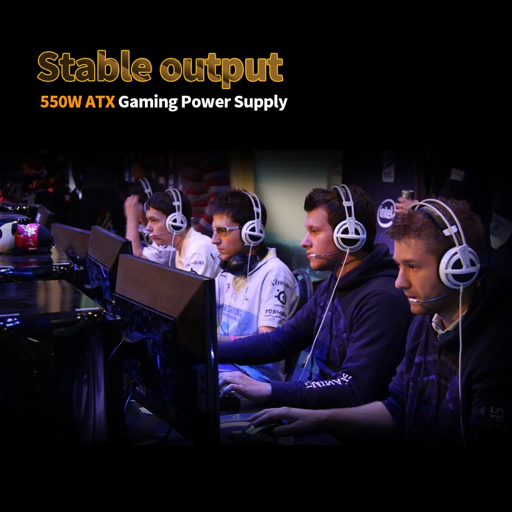 جديد 550 واط كامل وحدات نشط PFC ATX الألعاب امدادات الطاقة مع انخفاض مستوى الضجيج 120 ملليمتر مروحة كمبيوتر مكتبي pc حالة gamer
