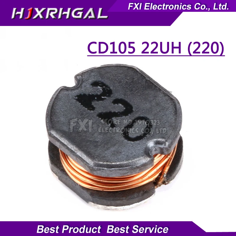 Buy 10PCS CD105 22uH (220) Inductors Wire Wound Chip
