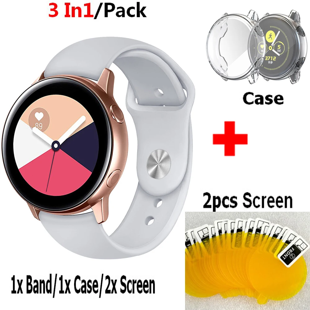 

20pcs/Lot Screen Protective Film for Samsung Galaxy Watch Active Band Wristband + Case Shell Cover for Galaxy Watch Active Strap