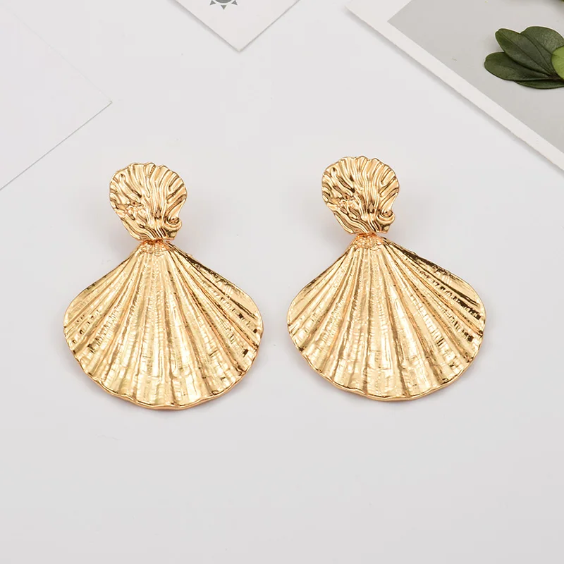 

Hanging Metal Earrings Hot Style Shell Shape Dangle Drop Earrings Jewelry High Quality Pendientes Accessories For Women