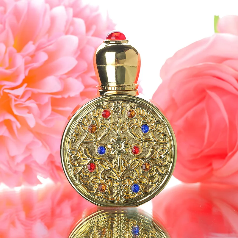 H&D 3ml Gold Vintage Magical Jewelry Refillable Empty Crystal Perfume