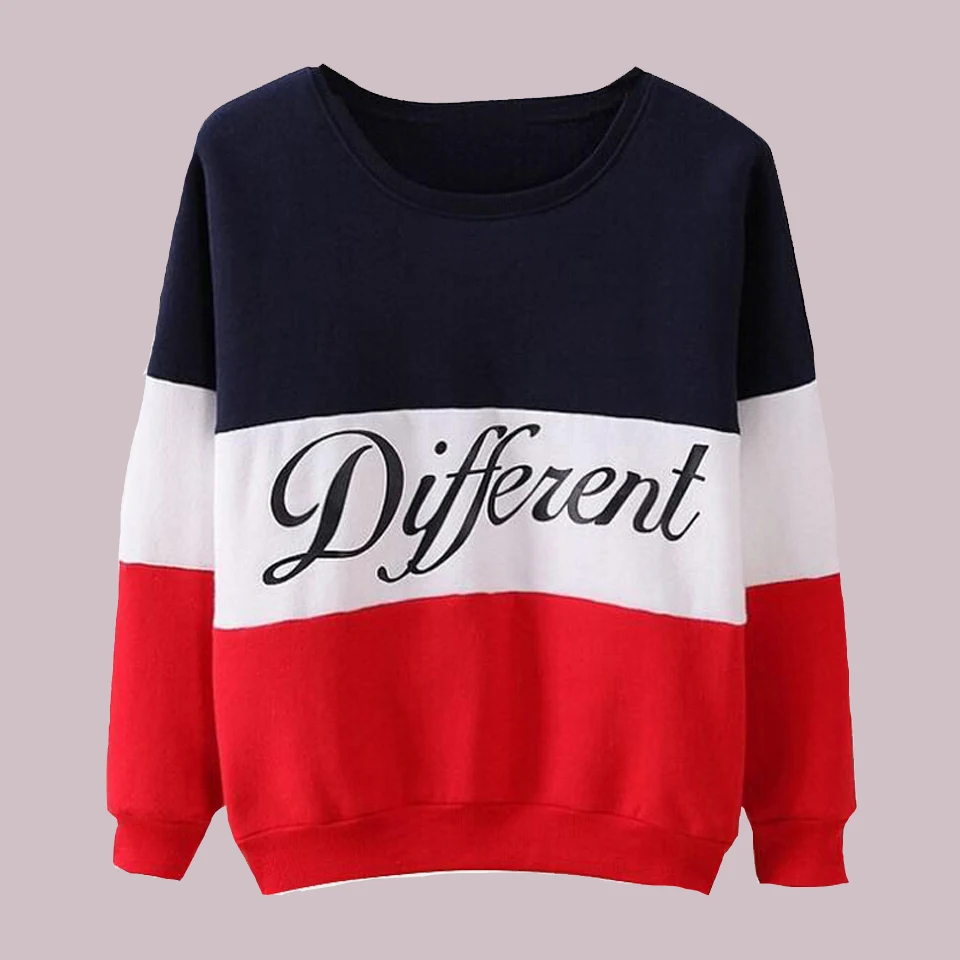 

Different Hoodies With Print Gothic Letters Poleron Mujer 2019 Color Block Hoodie Sweatshirt Red Stripe Hoodie Streetwear Women