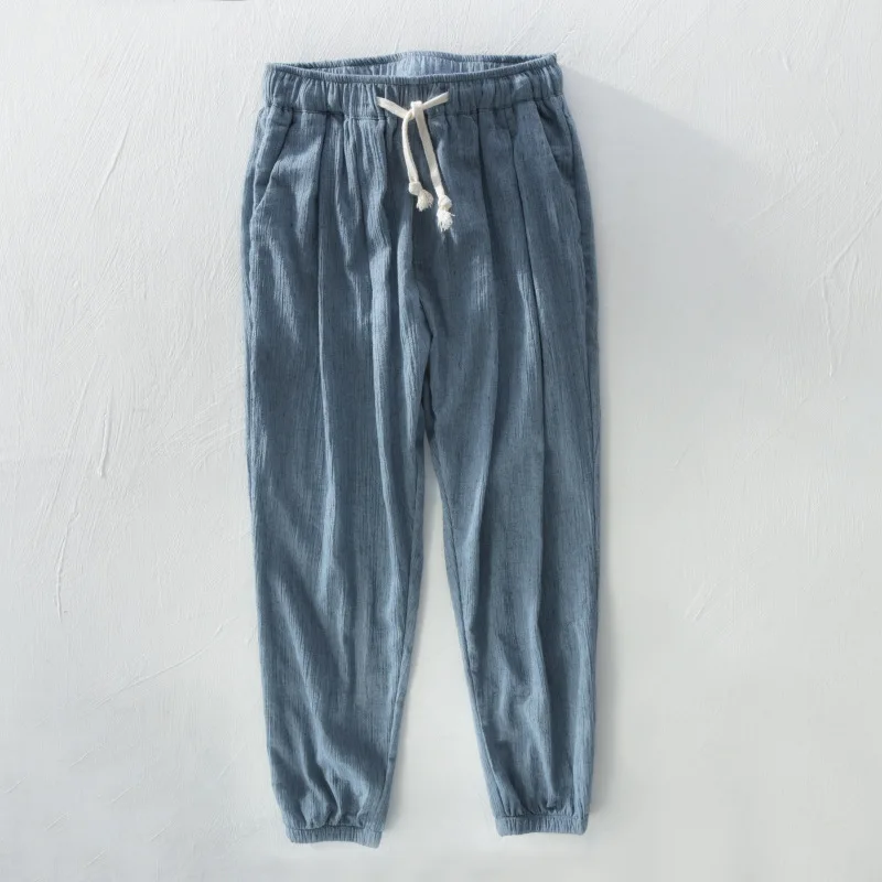 Li мужские повседневные штаны модные мужские Штаны для спорта полосатые тонкие облегающие брюки одежда плюс размер - Цвет: Синий