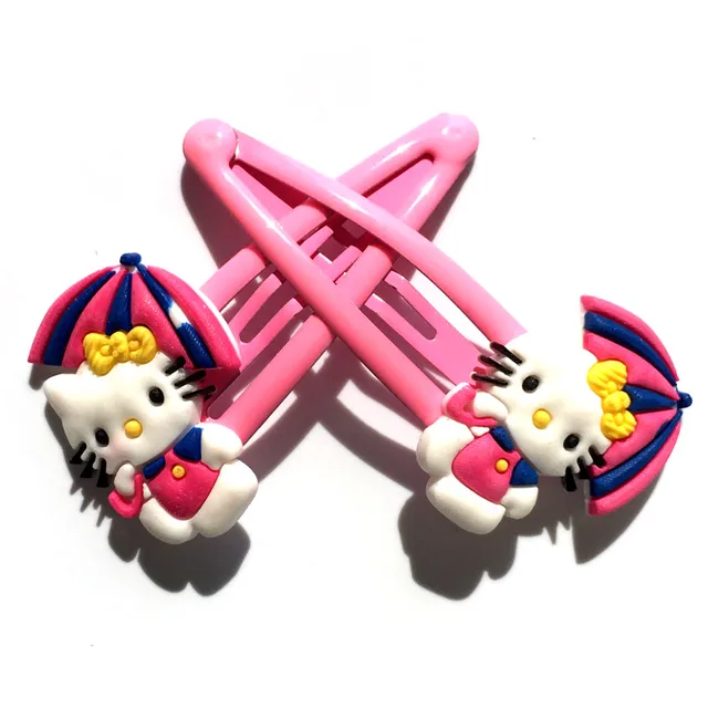 1pair/2pcs Cartoon Hello Kitty PVC Cute Hair Clips Headwear Girls Hair Accessories Kids Party