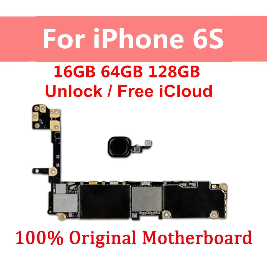 

For iPhone 6S Motherboard Unlocked Motherboard For iPhone 6s Unlocked Logic Boards With Touch ID With Full Chips