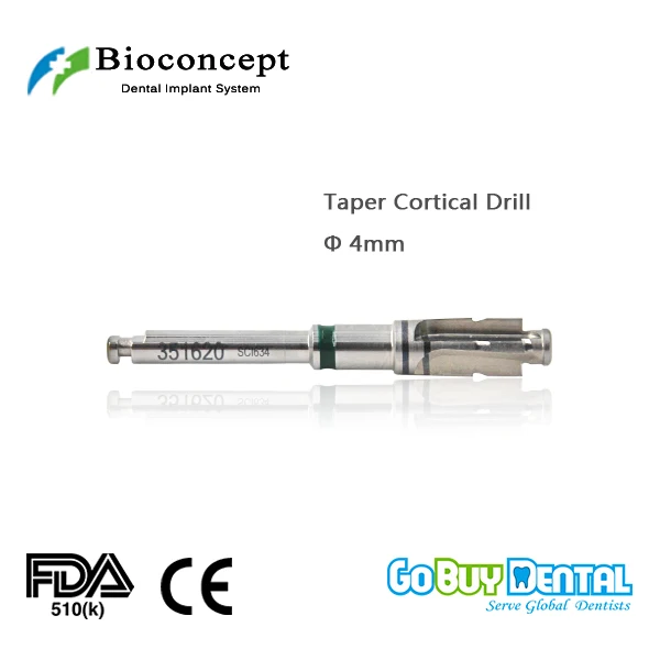 

Osstem TSIII&Hiossen ETIII Compatible Bioconcept BV Dental Instrument Taper Cortical Drill D 4.0mm(351620)