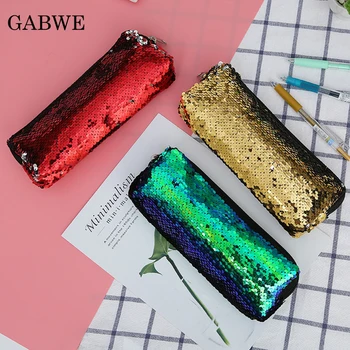

GZBWE Women Fashion Mermaid Sequin Makeup Small Bag Reversible Glitter Cosmetics Bag Makeup Zipper Travel Pouch Neceser Make Up