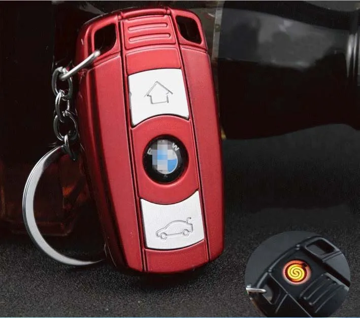 50 шт USB автомобильные ключи зажигалка - Цвет: red