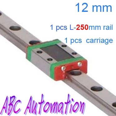 

Free shipping Miniature Linear Guide for 1pcs MR12 L-250mm linear rail + 1pcs MGN12C carriage for CNC X Y Z Axis