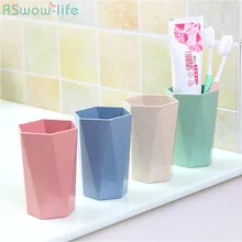 2 шт в скандинавском стиле утолщенная пшеничная соломинка ПП Алмазная чашка полоскание чашка домашняя пара в форме зубной щетки чистый цвет ромбы геометрические