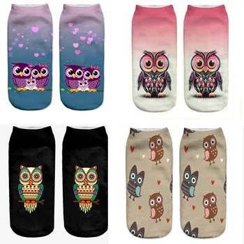 

New 3d printed socks neutral socks little owl littleowl women socks wholesale