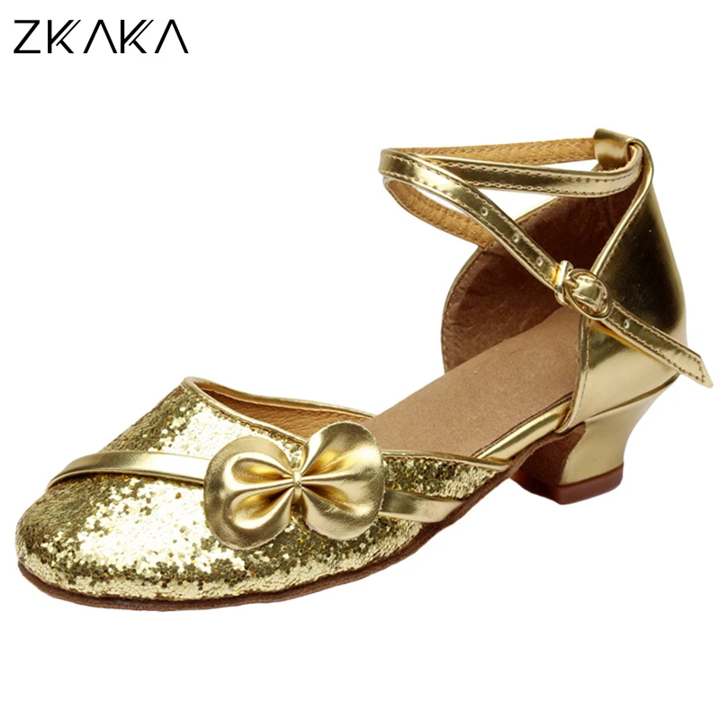 

ZKAKA Girls Sequin Latin Shoe