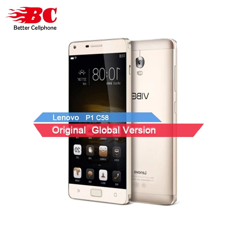 Оригинальный мобильный телефон lenovo Vibe P1 C58 5000 мАч 4G LTE Snapdragon 615 Octa Core 2G ram 5 &quotFHD