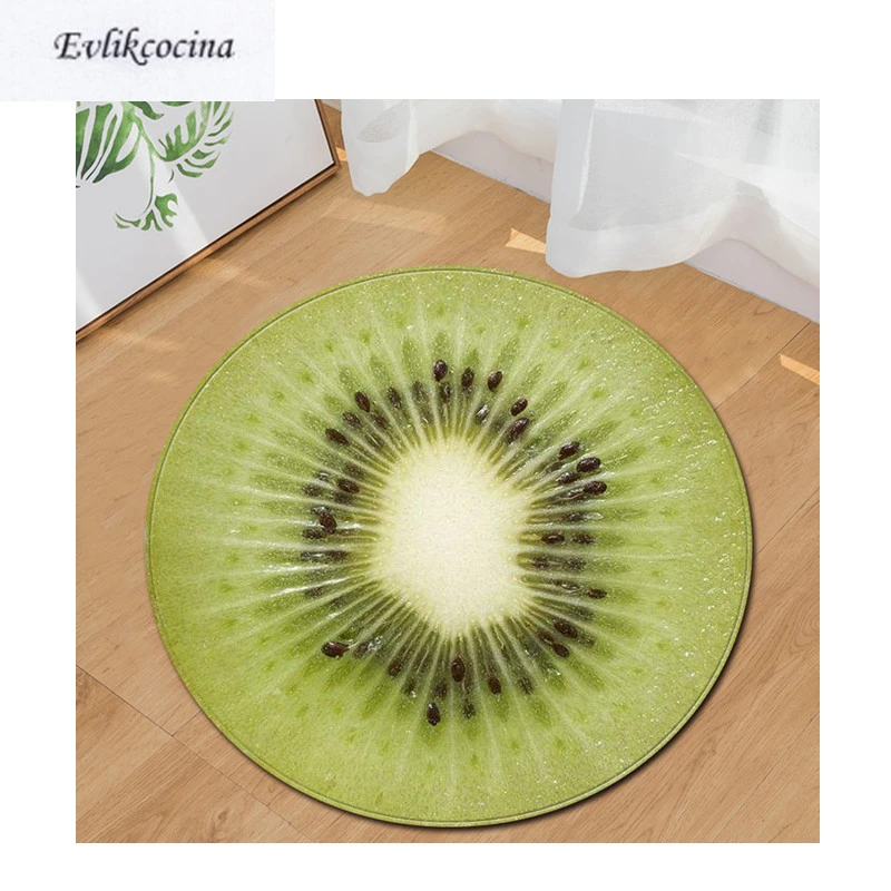 Free Shipping Green Kiwi Round Non Slip Absorbent Fruit Bath Mat Area Rug For Living Room Bedroom Floor Carpet Tapete Infantil Rug Aliexpress