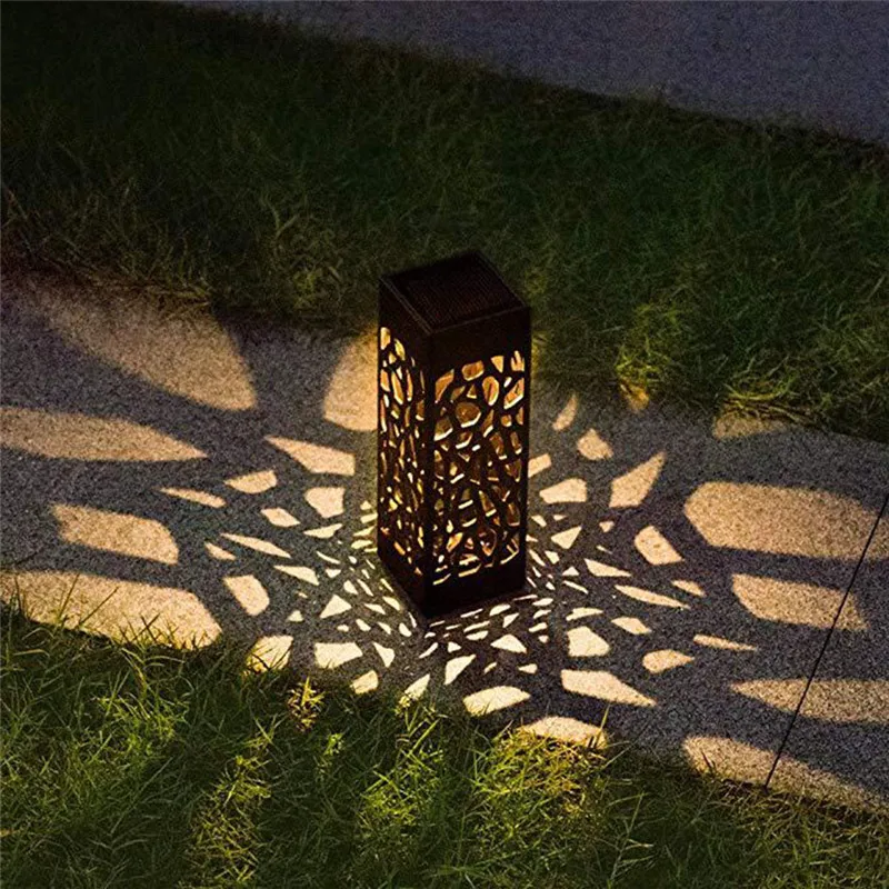 

8PCS 54LEDs Solar Energy Lawn Lamp Garden Courtyard Landscape Light IP44 Waterproof Path Spot Lamp Hollow-Out LED Street Light
