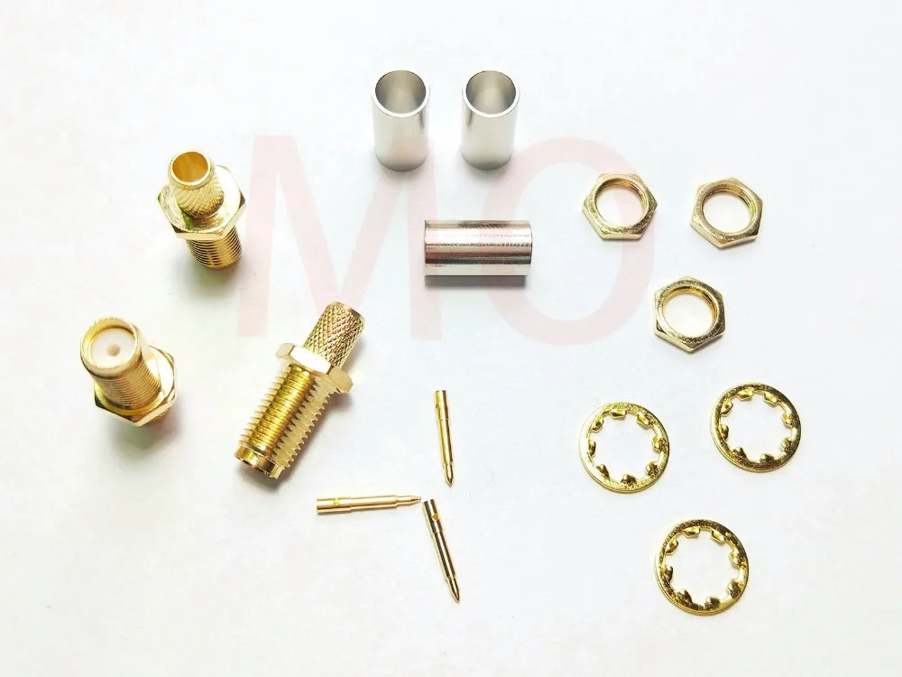100 шт. обжимной разъем RP SMA для коаксиального кабеля RG58 LMR195|connector crimp|connectors for