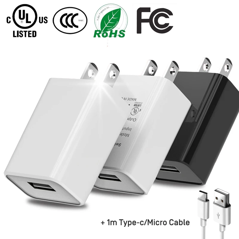 

Travel Wall US Charger 5V 2A Fast USB Plug Fast Chargers for iPhone x 7 8 6 plus Xiaomi EU Power Adapter and 1M USB Data Cable