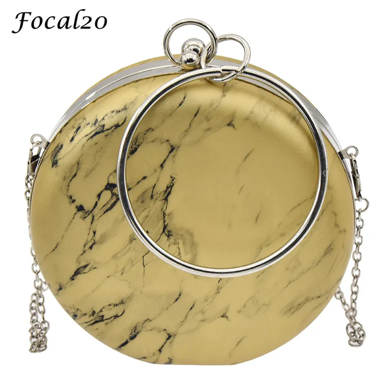 Focal20 PU Leather Marble Pattern Women Clutch Bag Evening Bag Hasp