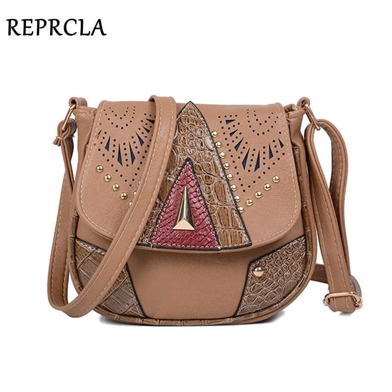 REPRCLA خمر الجوف خارج المرأة حقيبة كتف عالية الجودة أكياس Crossbody للنساء حقيبة ساع خليط بو حقائب