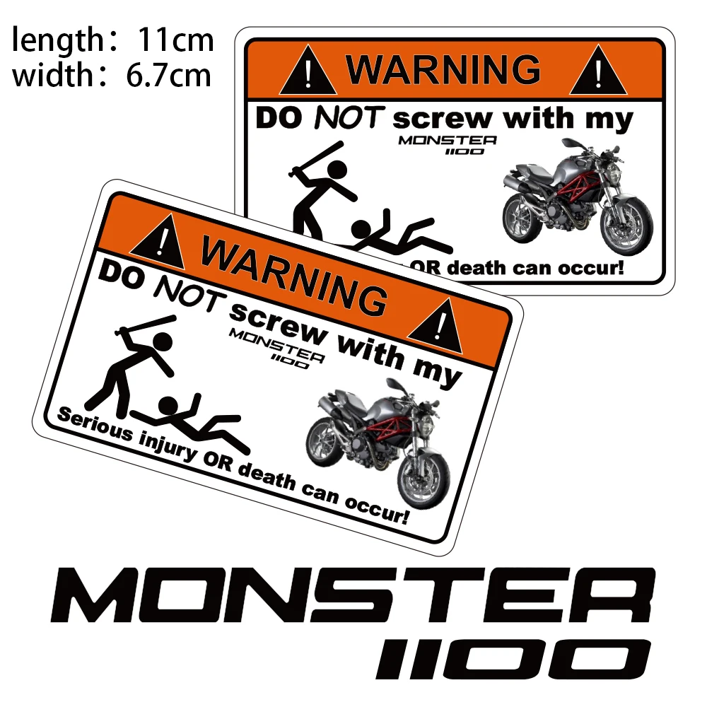 

KODASKIN Motorcycle Cheap 2D Creative Warning Sticker Decal for DUCATI MONSTER 1100