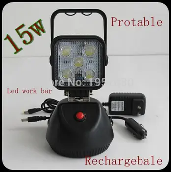 

4pcs/lot 15W 5x3Led Rechargeable Led Work Light Fog Lamp With Magnetic Base For Offroad Truck SUV Boat Tracktor Emergency Lamp
