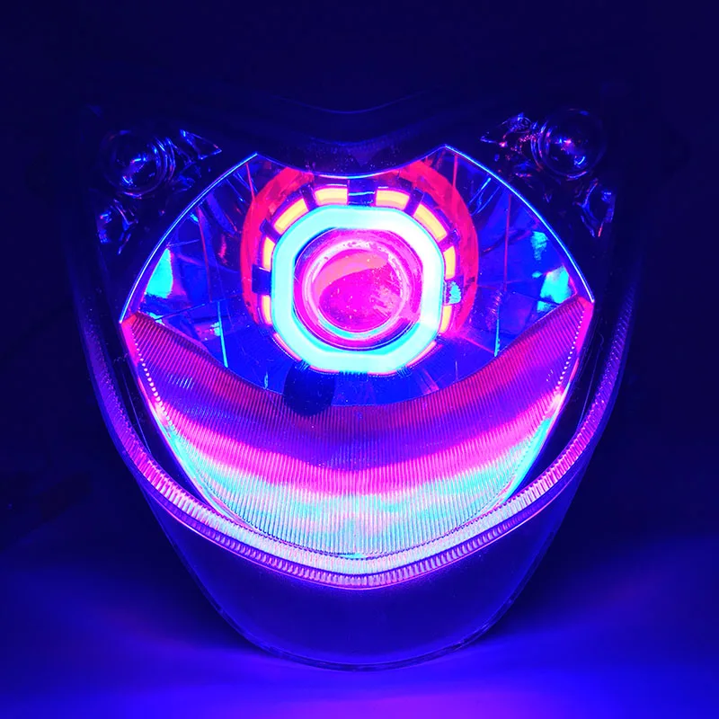 1Pcs Motorcycle Led Headlights 12V 2400Lm Colorful Motorbike Bright Fog Lights Waterproof Lamp Motorcycles Auxiliary Headlamp huismerk kopen in de aanbieding