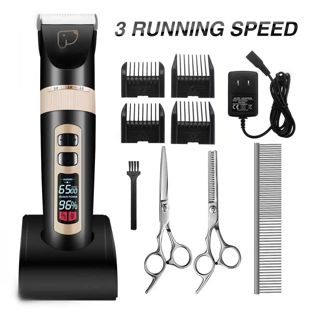 

Professional Pet Dog Hair Trimmer Set Animal Grooming Haircut Clippers Cutter Rechargeable Cat Shavers Electric Scissor Machine
