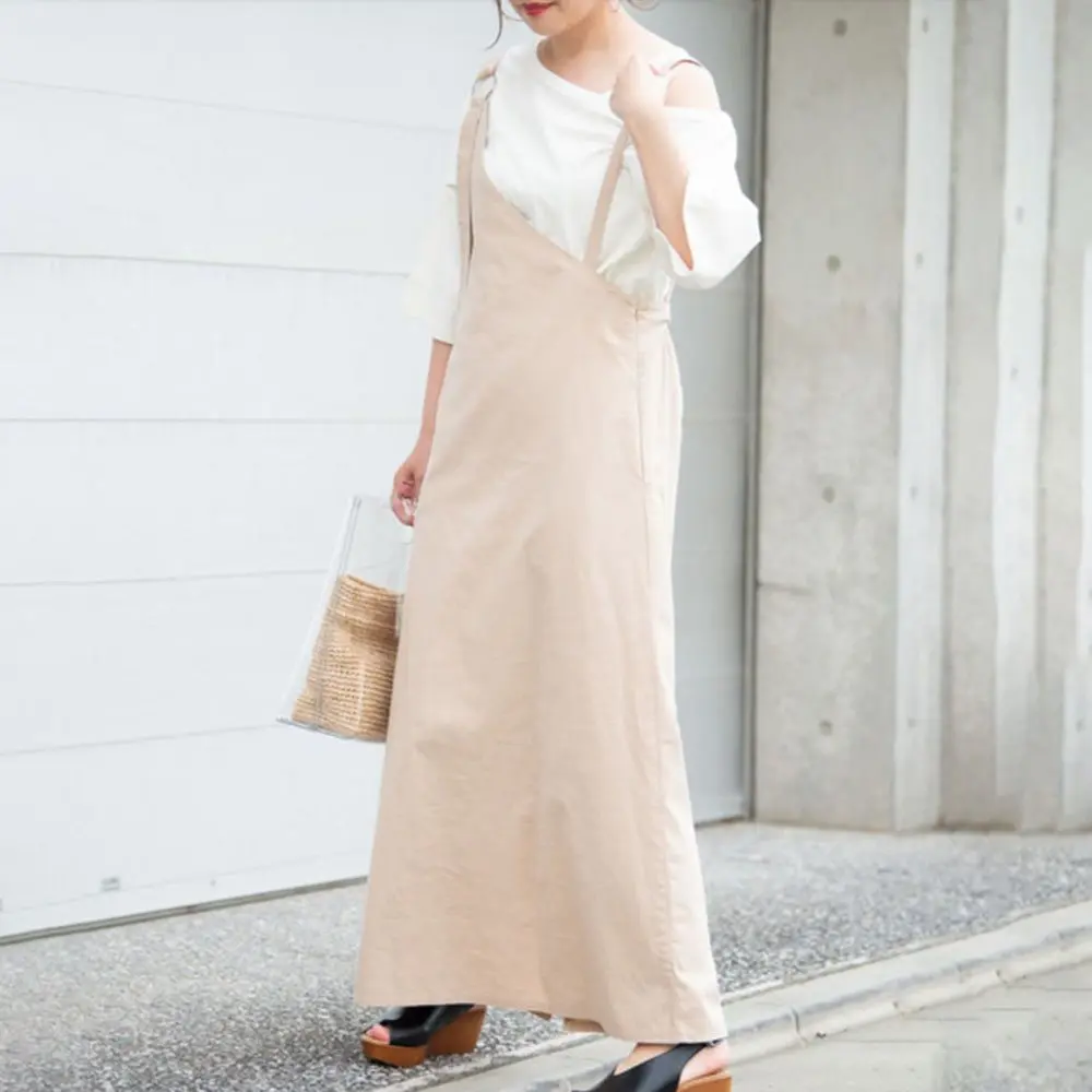 Корейский стиль, элегантные офисные женские черные Большие размеры, женские длинные платья, повседневные, с высокой талией, с разрезом, Япония, женское винтажное шикарное платье - Цвет: Бежевый