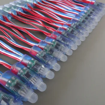 

18AWG wire 50pcs/string 5V 12mm WS2811 led pixel module dump node digital addressable rgb string light TV lamp,waterproof IP68