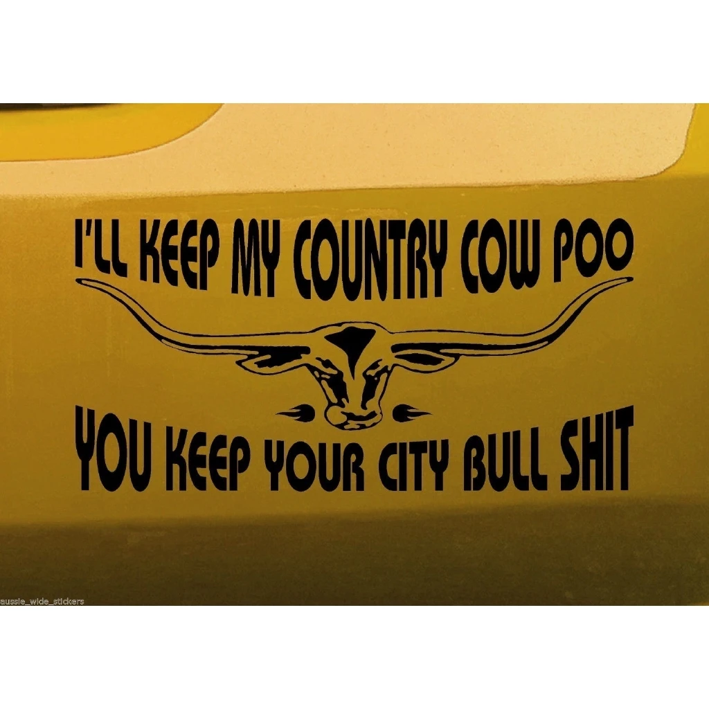 Aussie кантри BNS Ute 4X4 Лонгхорн бык забавные наклейки корова POO 20 см | Игрушки и хобби