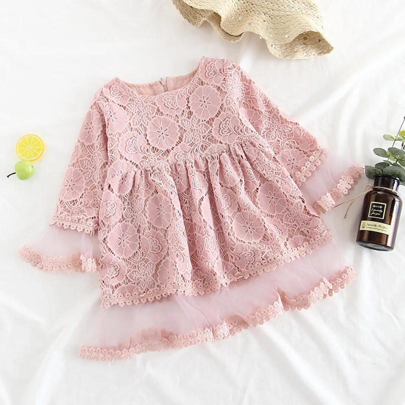 

Girls Dress Spring Children Lace Princess Kids Baby Spring and Summer Flower European and American Fashion Cute Costume