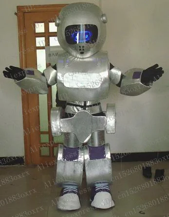 Серебряный Робот Automaton костюм талисмана для взрослых, Герой мультфильма наряд бизнес-старт церемонии циркуляризации флаер zx1068