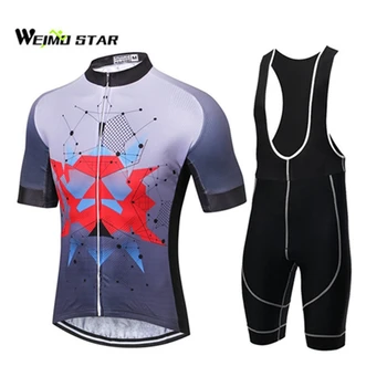 

Cycling Jersey WEIMOSTAR Summer Short Sleeve Men Bike Jersey Breathable Outdoor Biking Clothing Gel Pad Bib Shorts Sets