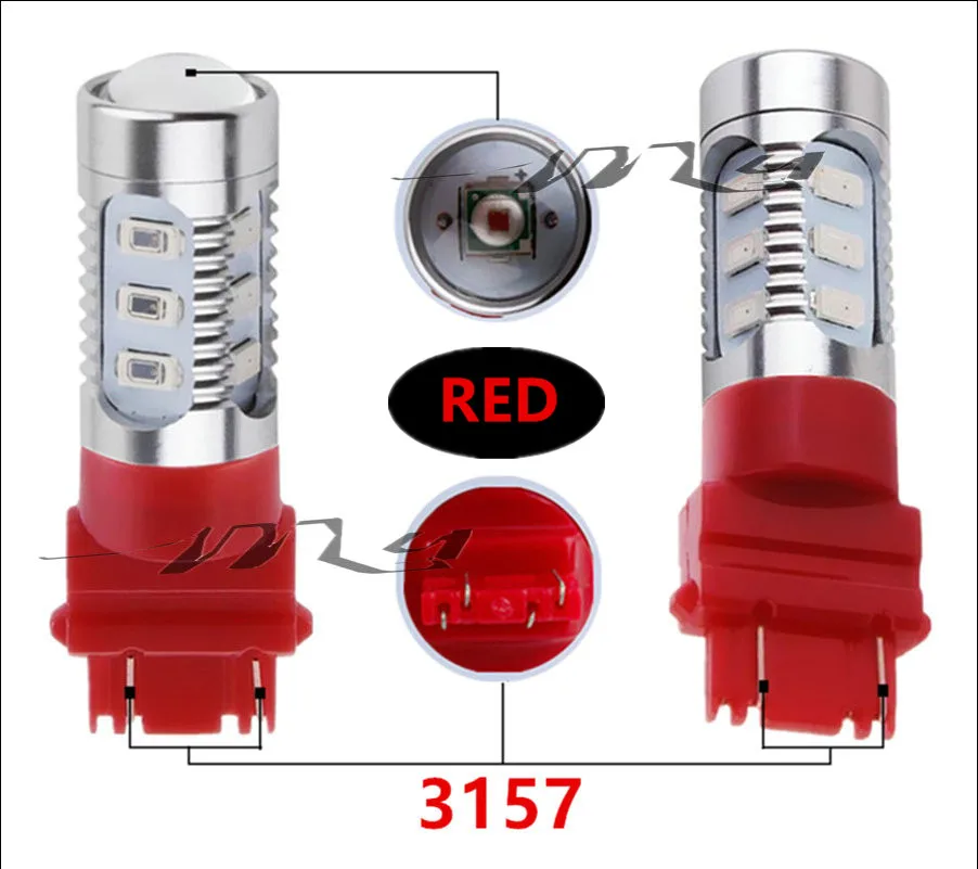 Светодиодные Автомобильные лампы 7443 7440 3157 3156 1156 1157 BA15S BAU15S BAY15D ксенон белый W21/5 Вт высокой мощности Cree чипы лампа светильник источник 12V