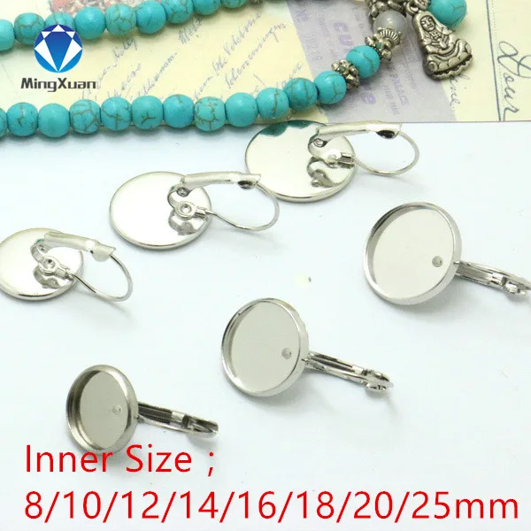 MINGXUAN 10 шт. нержавеющая сталь 8/10/12/14/16/18/20/25 мм французский крюк серьги Кабошон