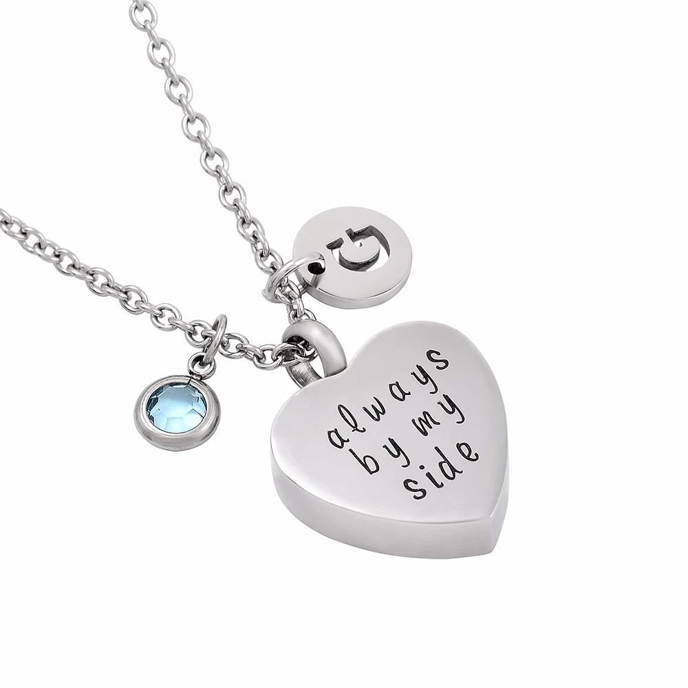 IJMD0010 "Always By My Side"Engraved Cremation Ashes Locket Pendant