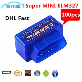 

100PCS/Lot DHL Express Wholesale ELM327 V2.1 Wireless Connection Bluetooth Works on Android/Windows ELM 327 OBD2 CAN-BUS
