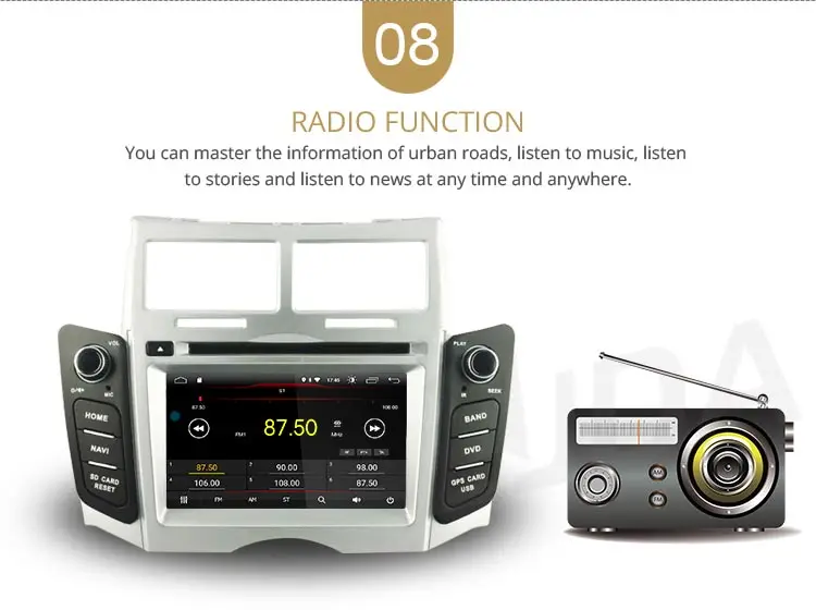 Sale LJDA 2 Din Android 9.1 Car Radio For Toyota Yaris 2005-2011 Car Multimedia Player Stereo Auto Audio GPS Navigation DVD Video 10