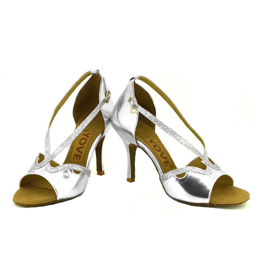 YOVE Dance font b Shoes b font PU Women s Latin font b Salsa b font