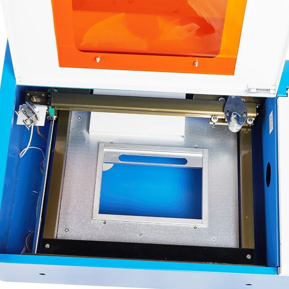 Лазерная гравировка машины 40 Вт CO2 лазерный гравер 300x200 мм лазерной резки с Вытяжной вентилятор USB Порты и разъёмы