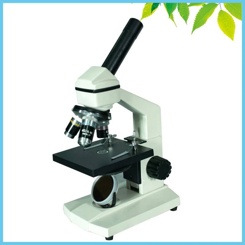 

40X 100X 400X Professional Student Lab Monocular Biological Microscope with Mirror WF10X Eyepiece