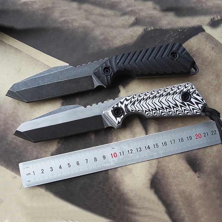 Дешевый Бесплатная доставка новый стиль высокой твердостью dc53 стали кемпинг тактика охоты выживания нож фиксированным лезвием sharp края G10 Ручка