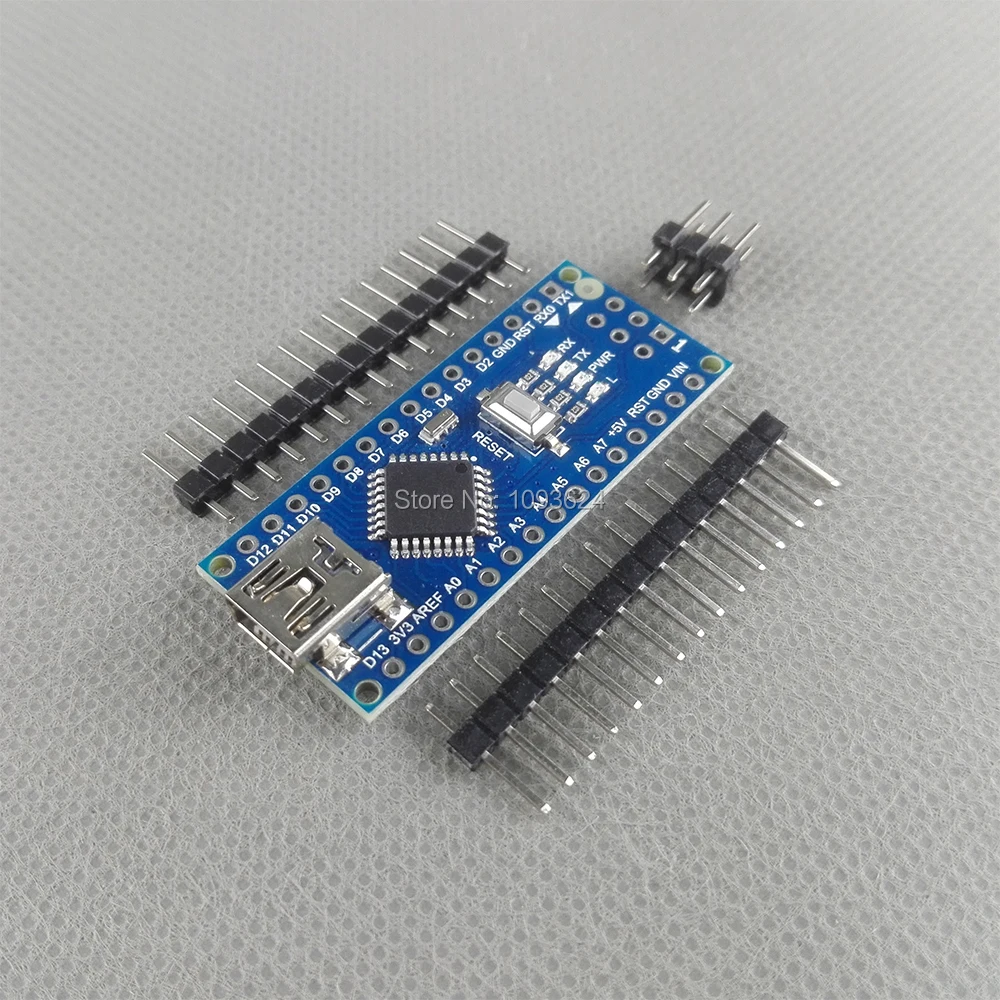

50pcs/lot Nano v3.0 controller compatible for arduino compatible nano CH340 USB driver NO CABLE Thinary Atmega328 Series