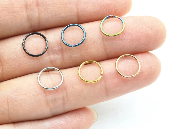 

100pcs Body Jewelry Piercing - Surgical SteeL Lip Labret Ring Ear Helix Bar Lip Rings Bend Nose Septum Ring 20gx6mm/8mm/10mm NEW