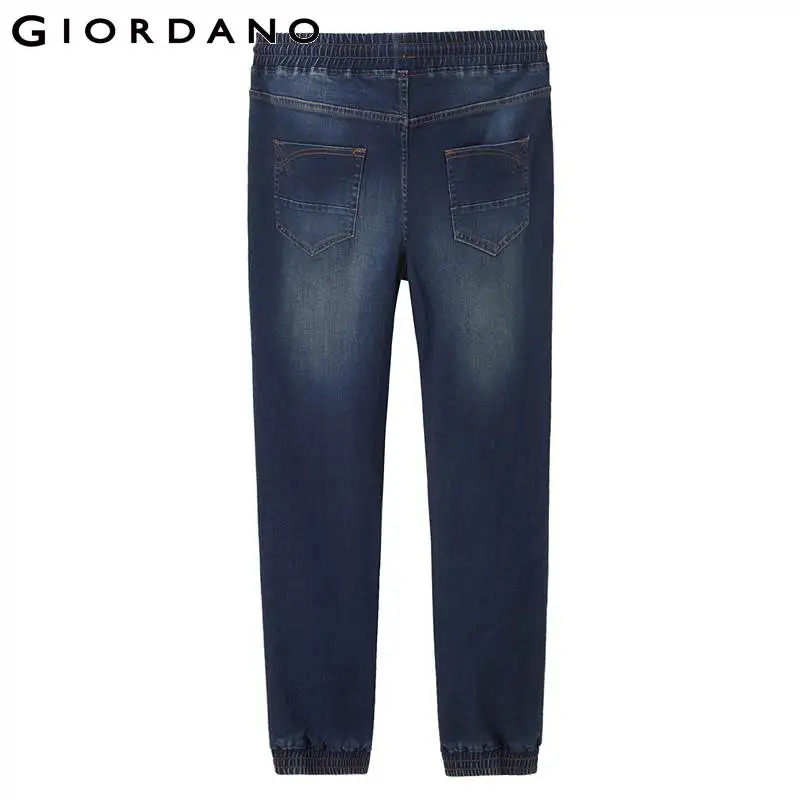 Giordano джинсовые брюки с резиновыми втяжками на поясе и В районе щиколотки имеется