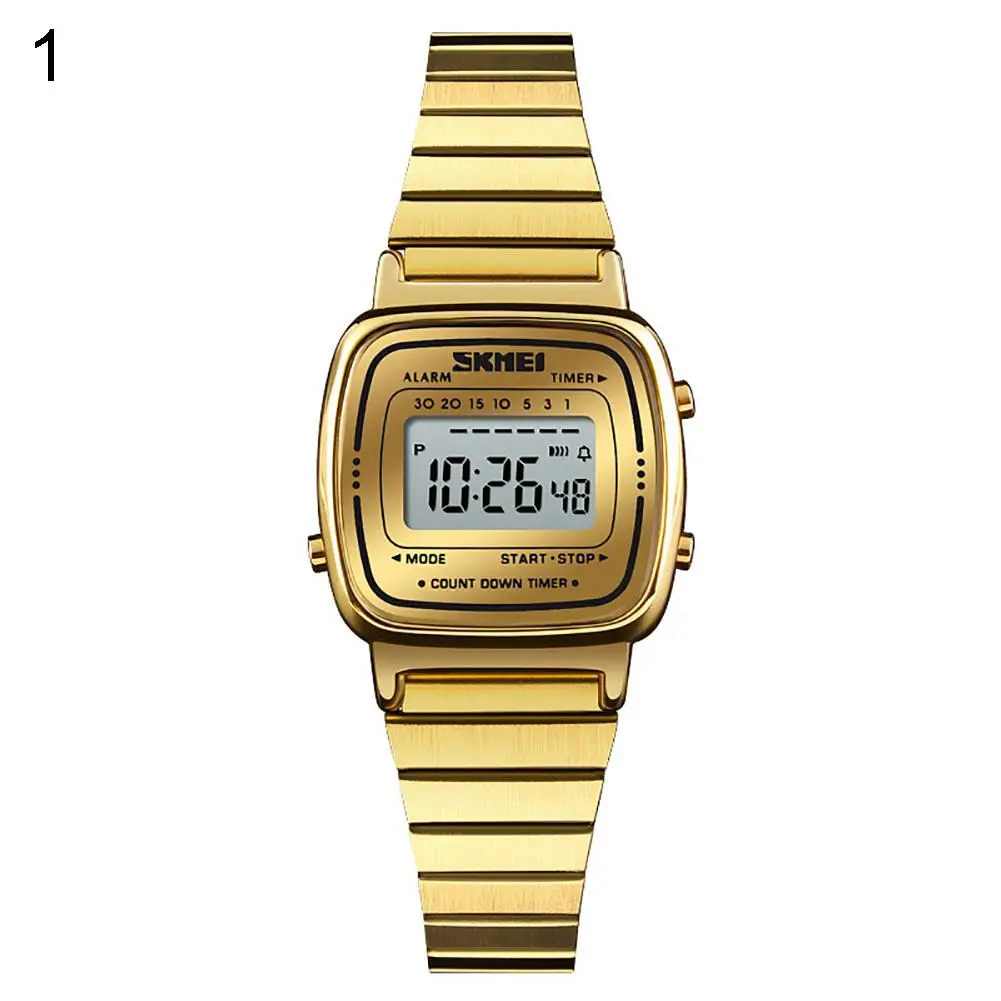 

New Fashion Women Digital Countdown Alarm Luminous Waterproof Business Wrist Watch